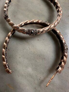 Lois Hill Sterling Silver Twisted Rope C-Hoop Earrings